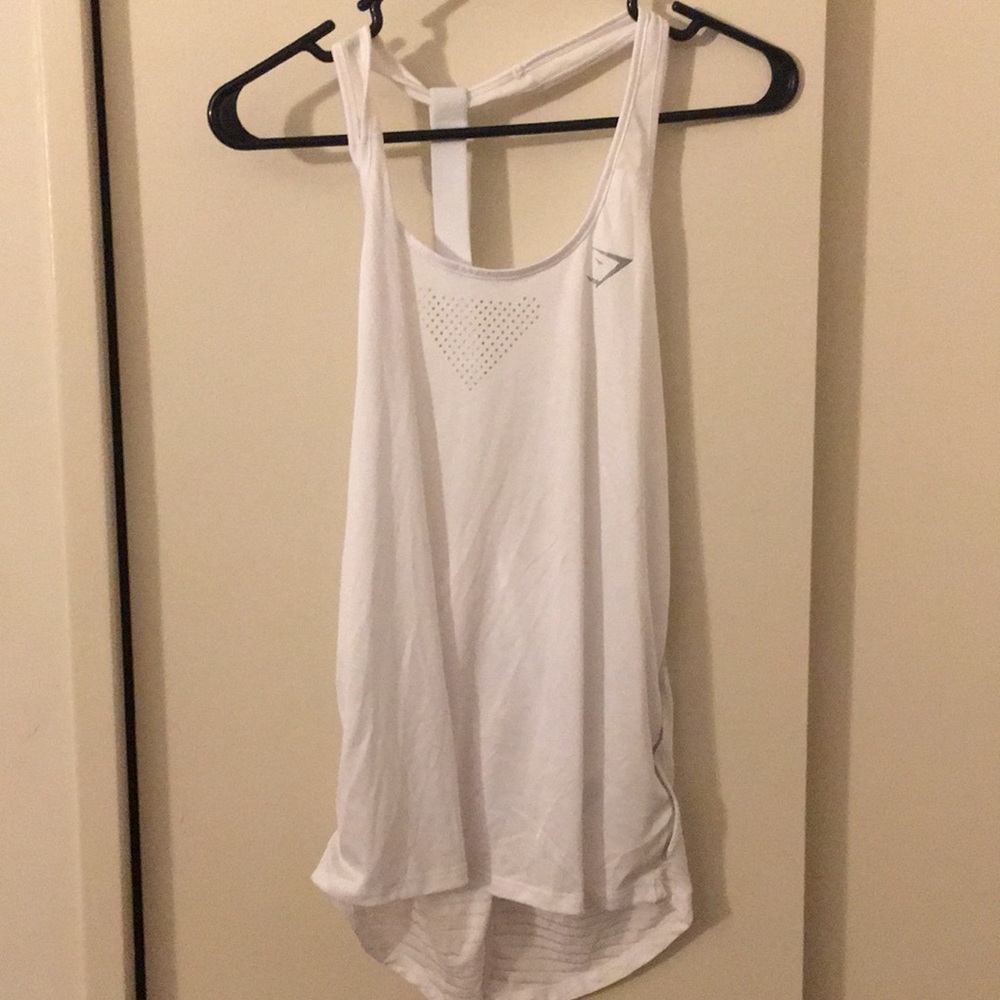 Gymshark white t-bar workout tank